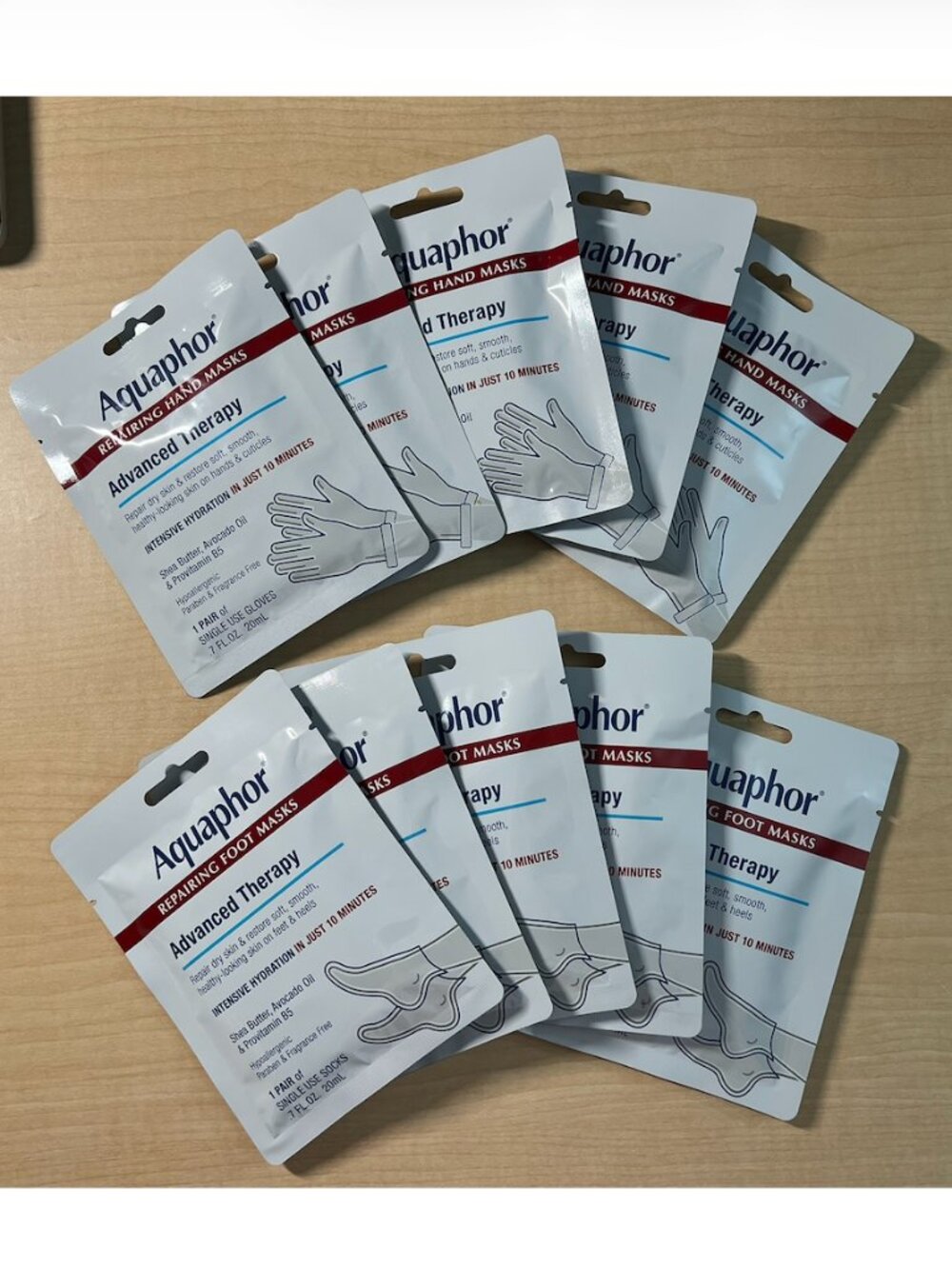 Aquaphor hand and foot masks